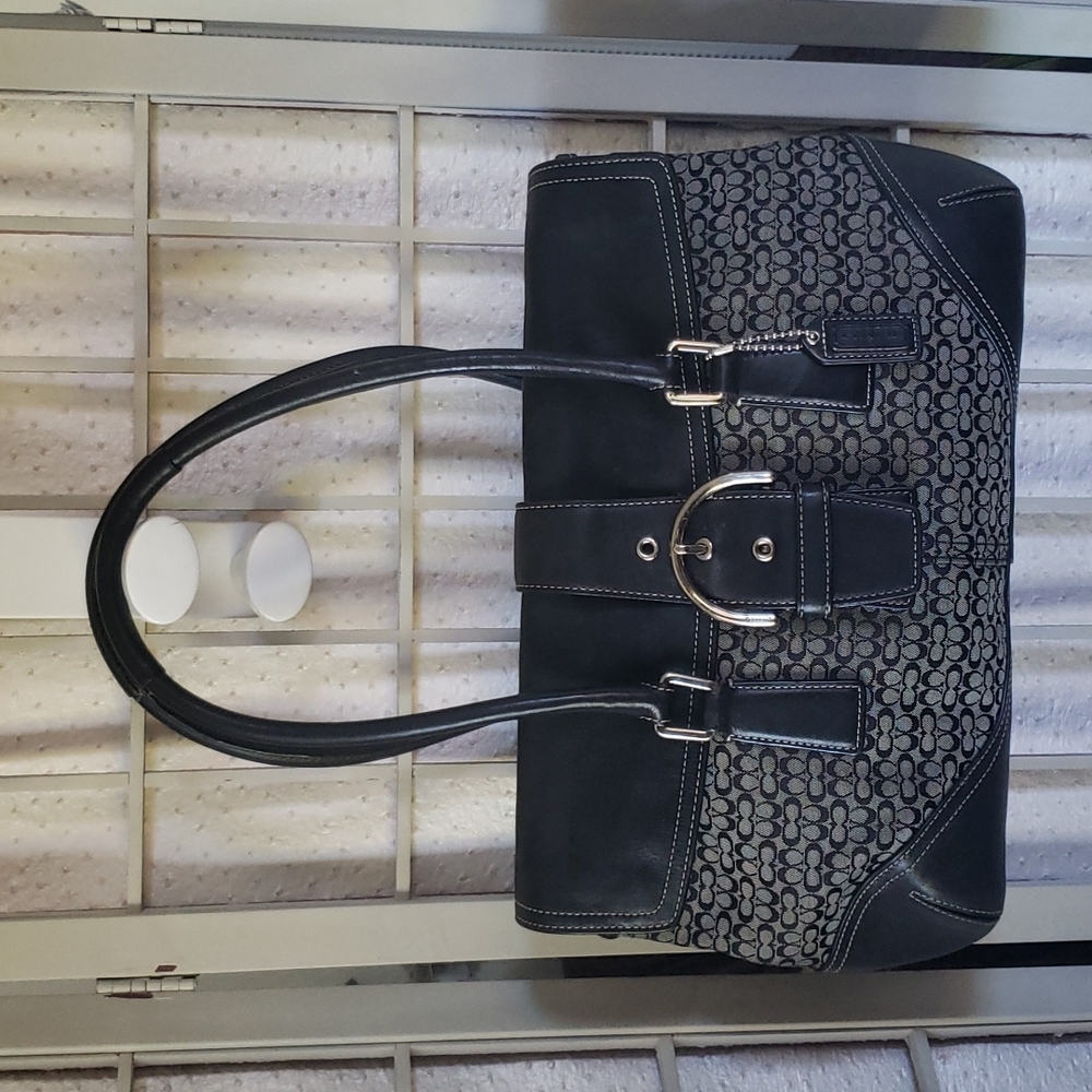 Coach Black and Gray Shoulder Bag